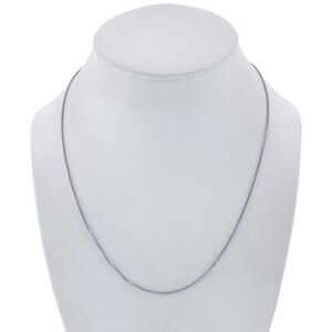 Estate Sterling Silver 925 1.1mm Box Chain Necklace 15.75"-17.75"